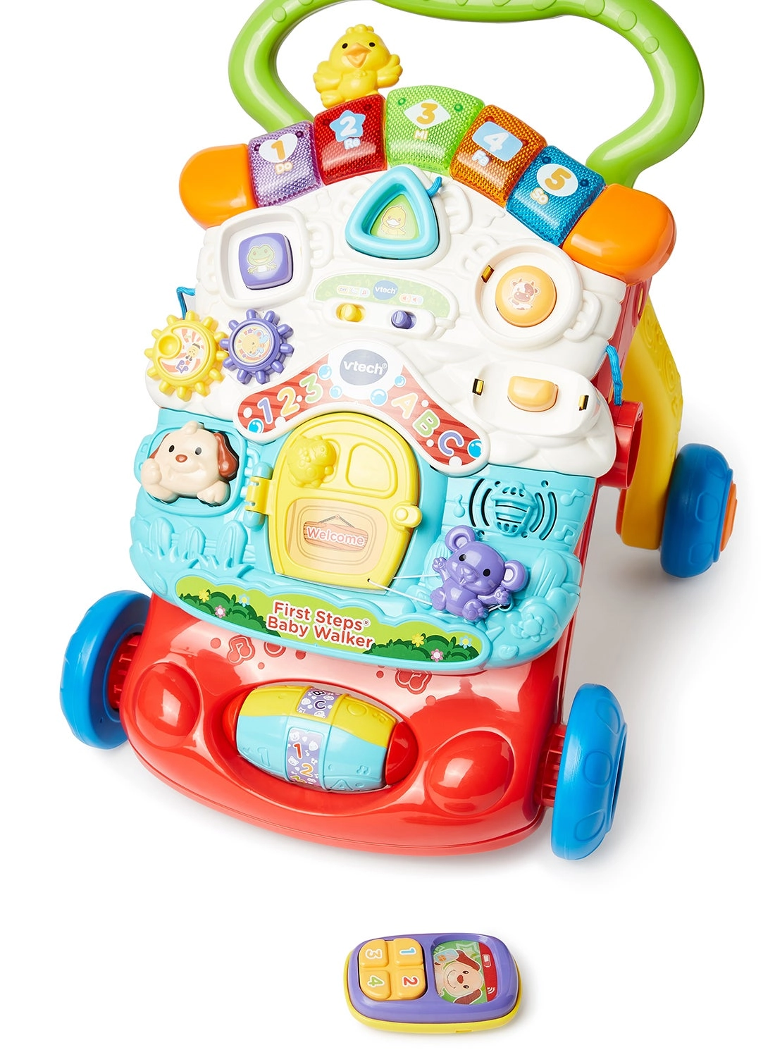 First Steps Baby Walker - Pink/Blue/Yellow 12 Months