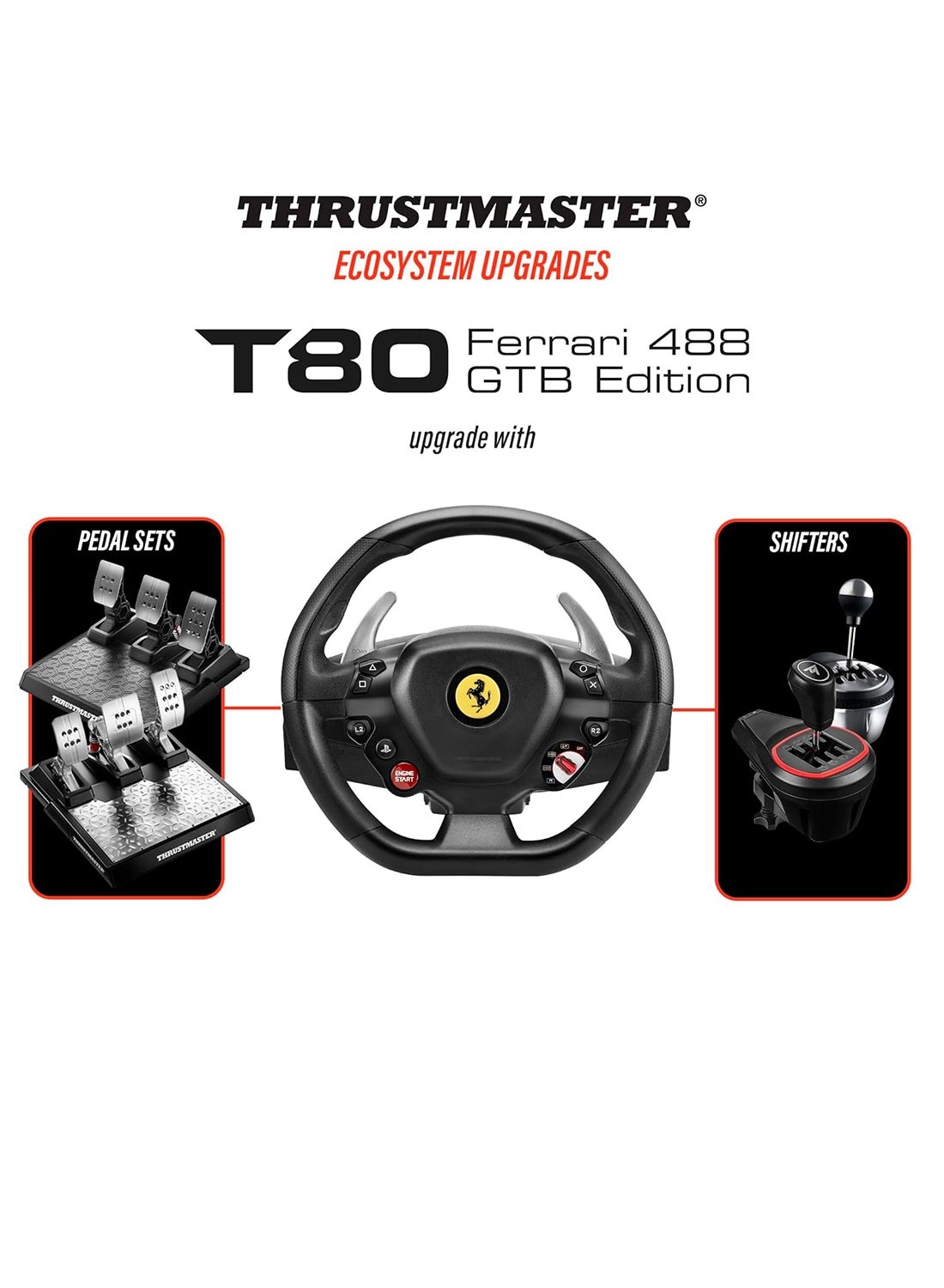 T80 Ferrari 488 GTB Racing Wheel & Pedals
