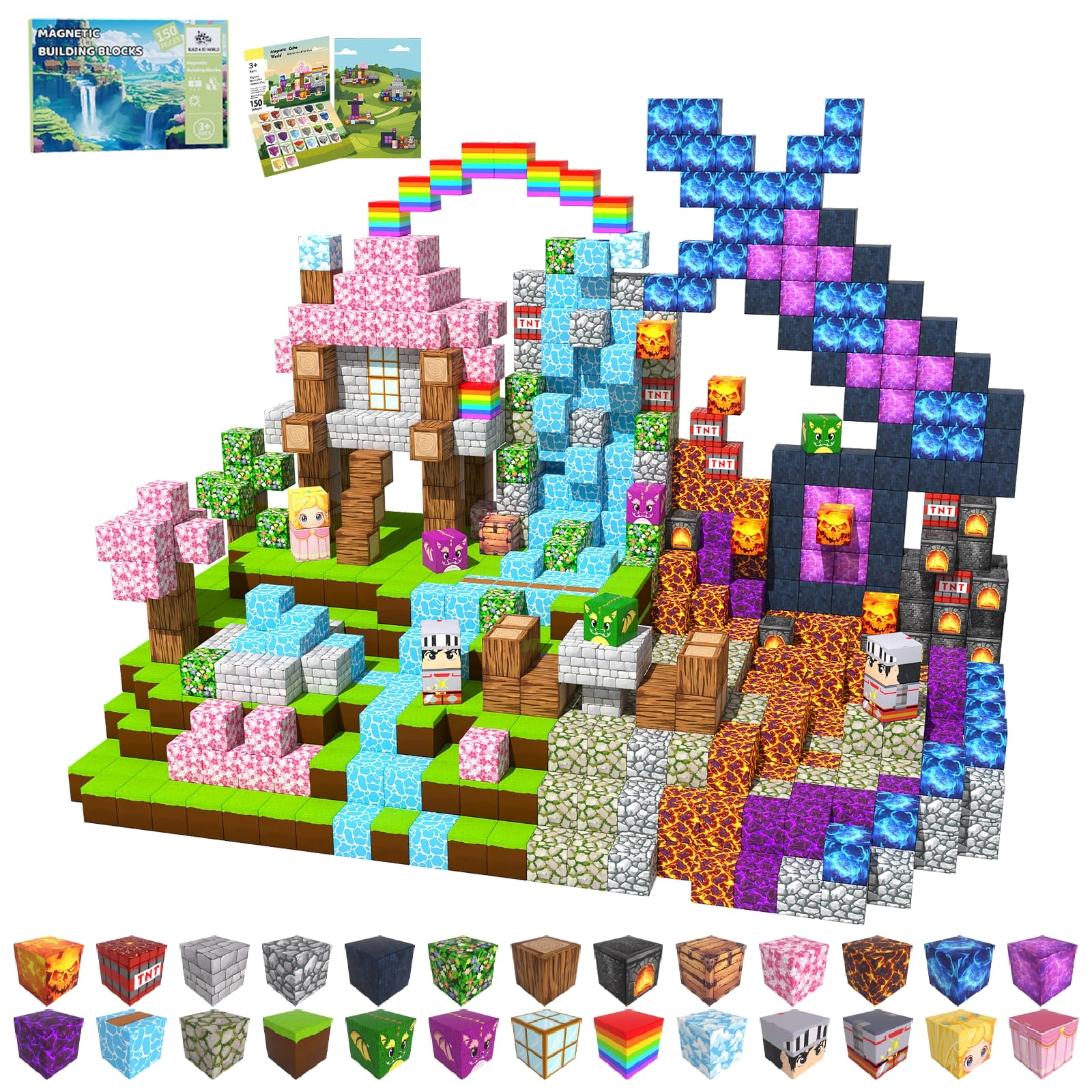 SSAWER Magnetic Building Blocks - 150pcs Underworld