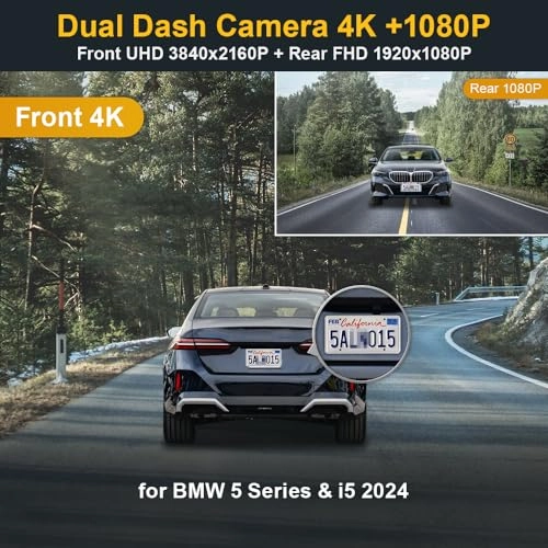 4K Front and 1080P Rear 3840 X 1080 pixels for 2024 BMW 5 530i 540i i5 (G60)