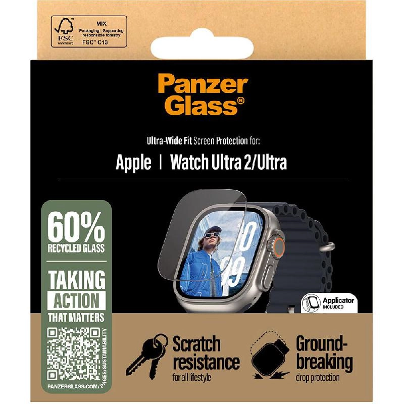 Glass & Thermoplastic Polyurethane Frame & Screen Protector for Apple Watch Ultra 2024