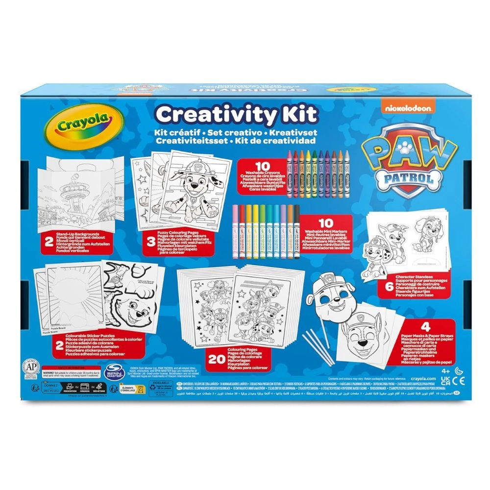 Paw Patrol Creativity Kit - 10 washable mini felt-tip pens 10 wax crayons
