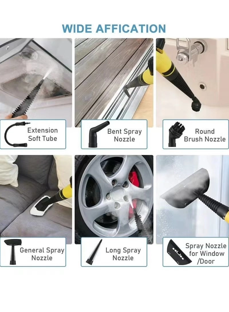High-Pressure Steam Cleaner - Multi-Purpose Multiple Brush Attachments