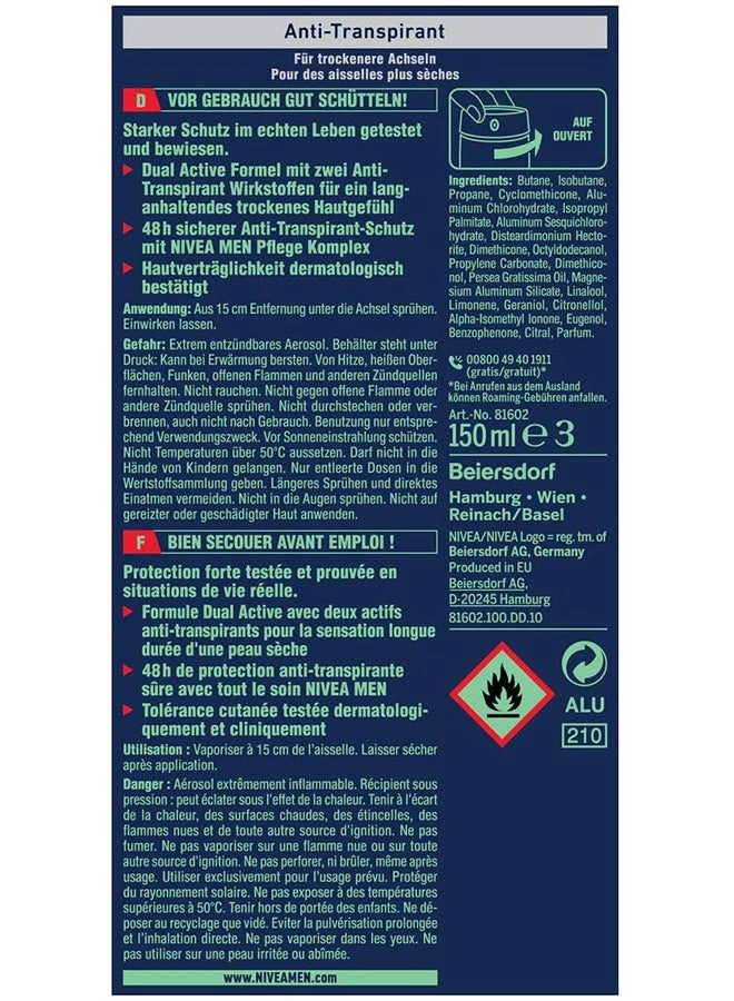 Dry Impact Deodrant - 150x3 ml 3 piece(s)