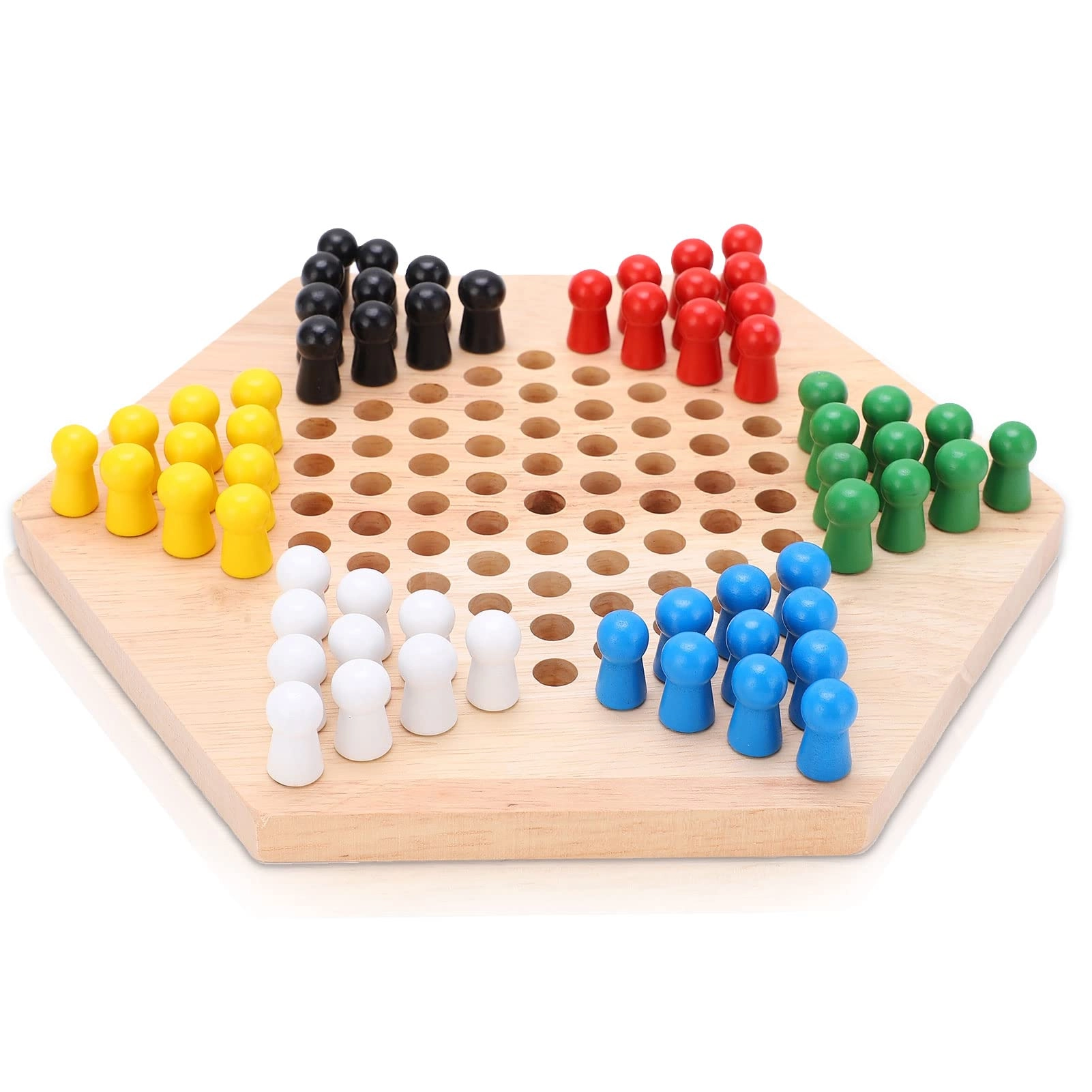 Yuecoom Chinese Checkers - Wooden 60 Pieces