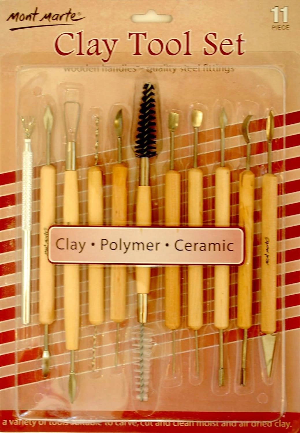 Mont Marte Boxwood Mini Clay Modeling Tools - 10 Piece