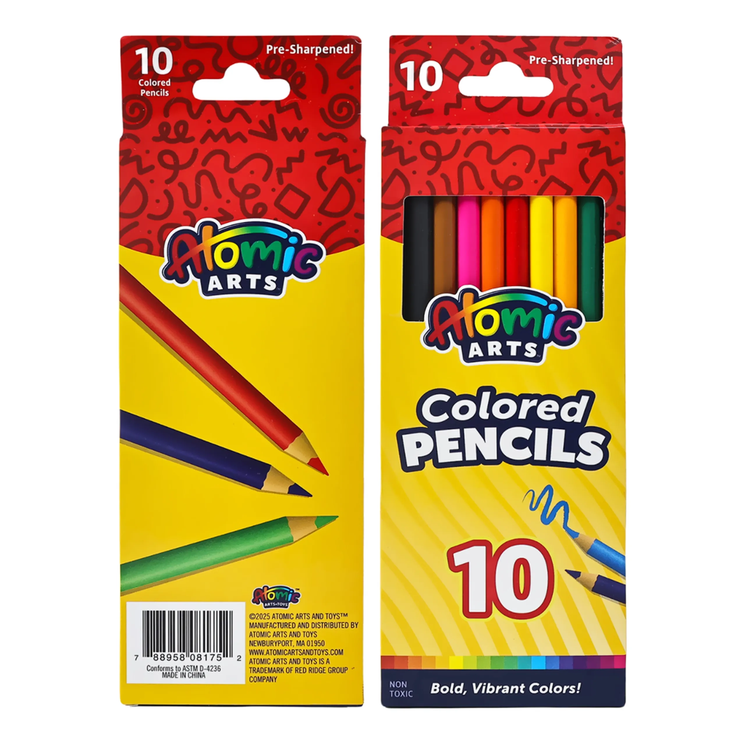 Atomic Arts Colored Pencils - 10 Pcs