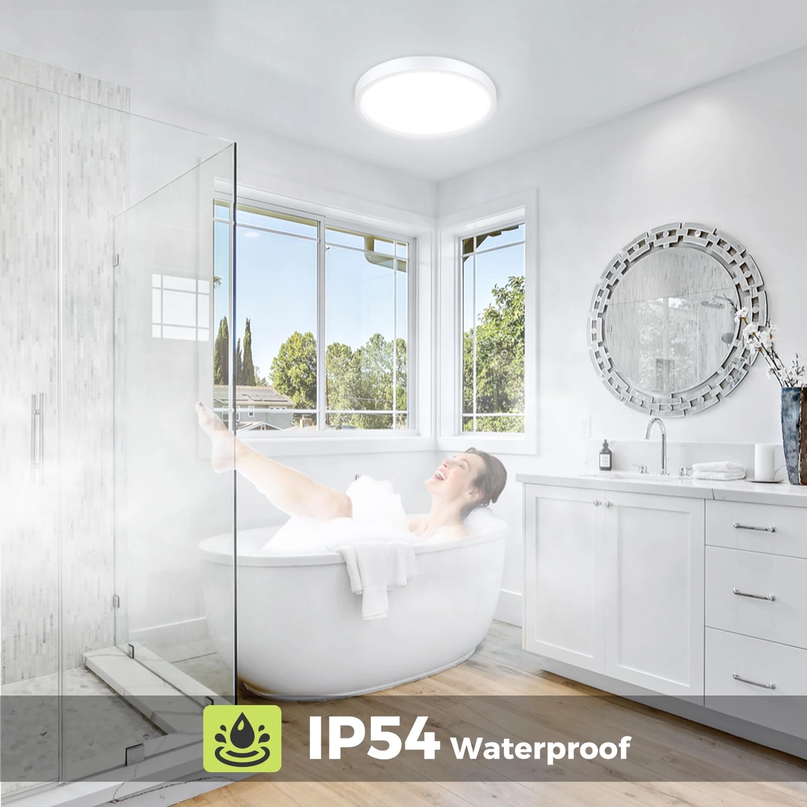 Flush Mount LED Ceiling Light - 3000K 4500K 6000K Dimmable