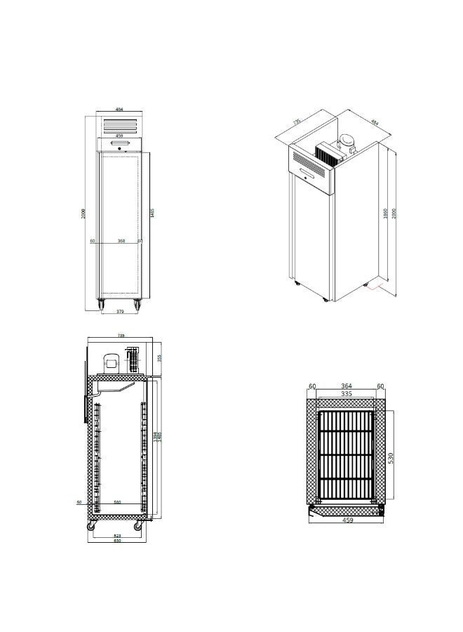Single Door Slim Upright Chiller - 350 L +2 to +8 degrees Celsius