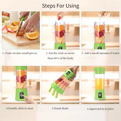 Portable Blender Cup - Electric USB Juicer Mini Six Blades