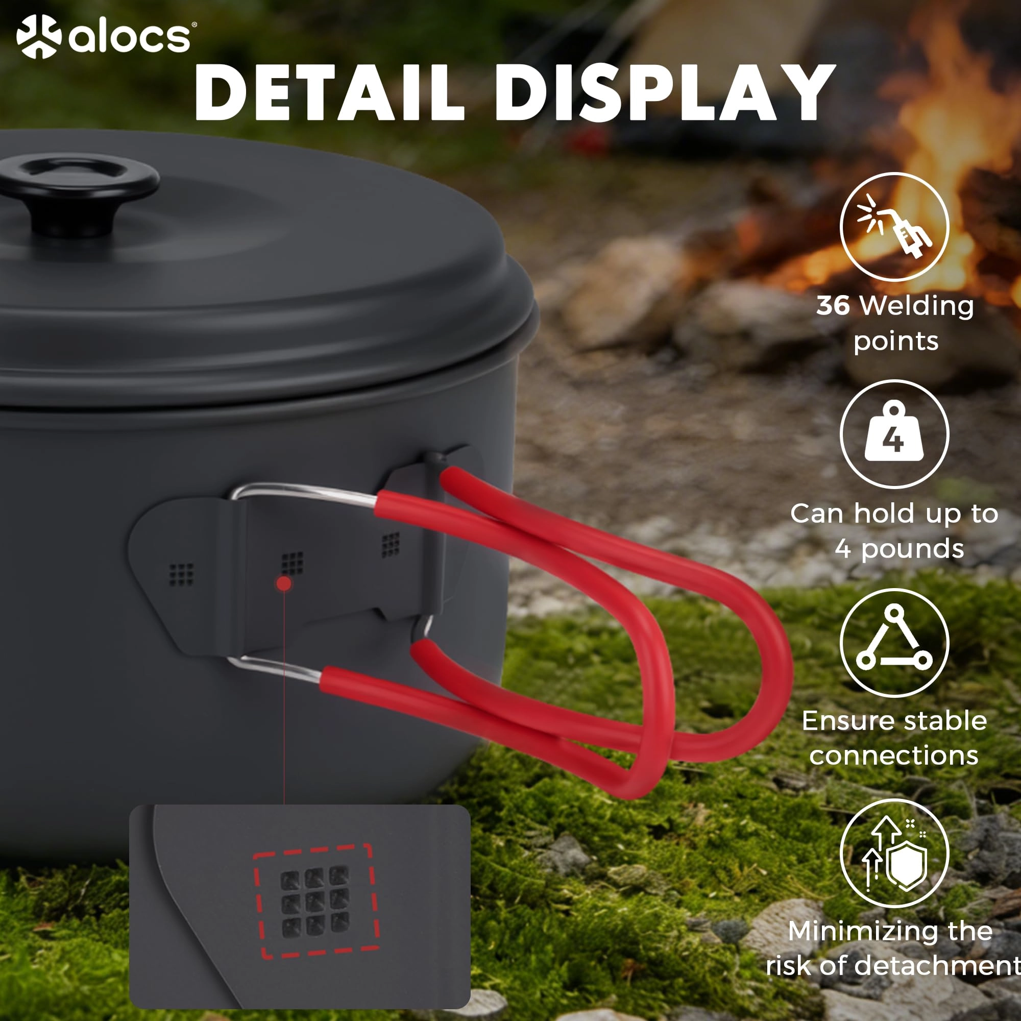 Camping Cookware Set - 3 3.5L 2.2L