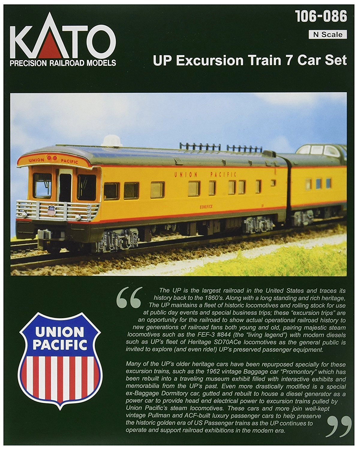 KATO Union Pacific Excursion Train - N Scale