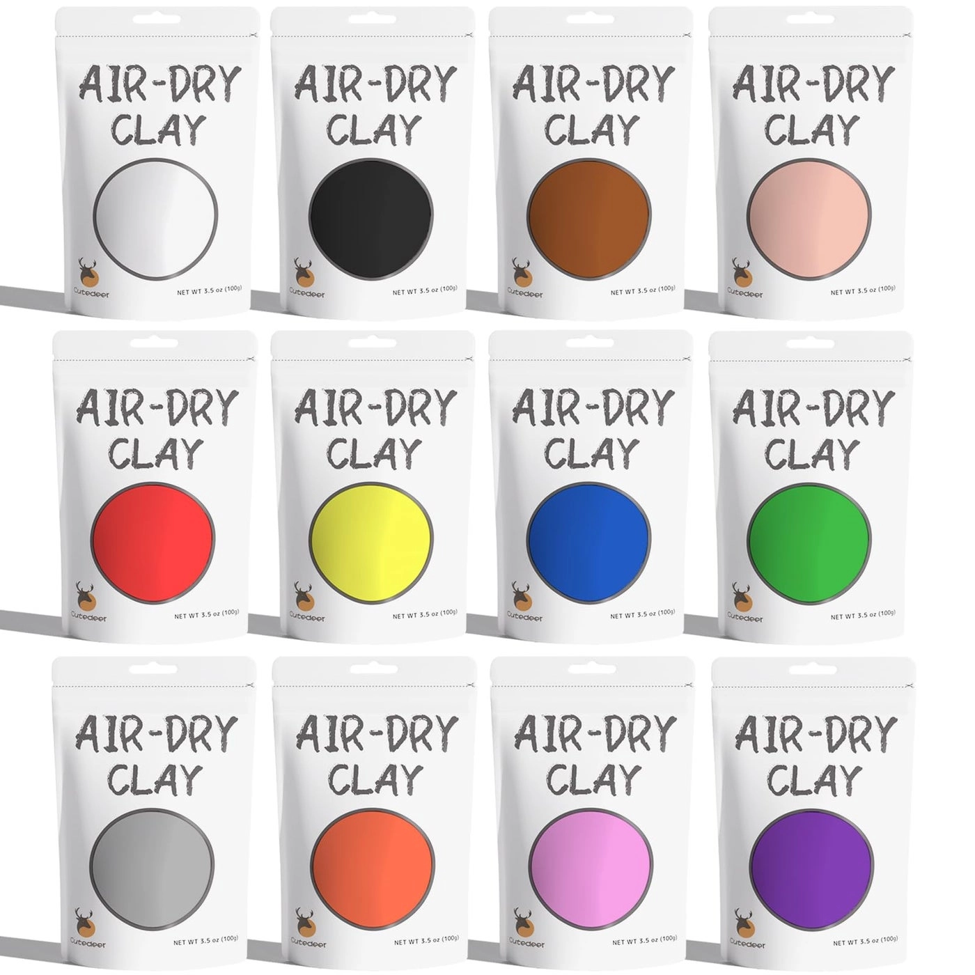 Air Dry Modeling Clay - 1.18 Kg 12pcs.