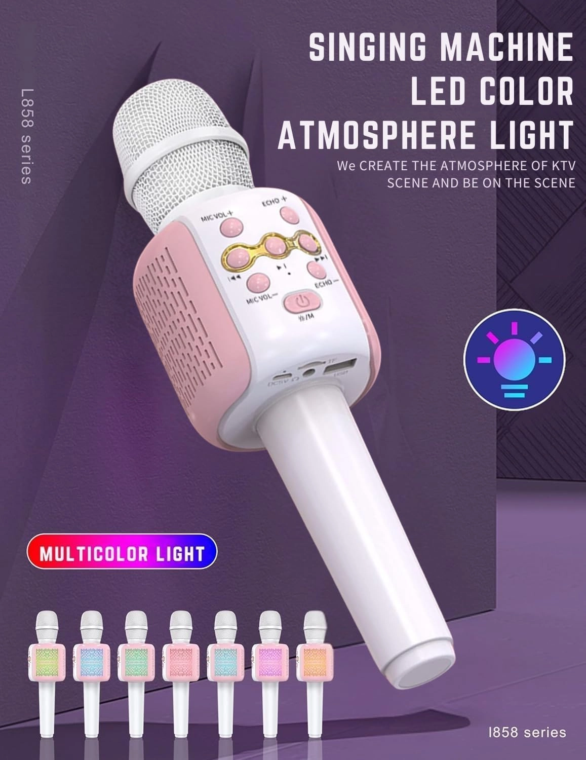 VRJTEC Kids Wireless Karaoke Microphone