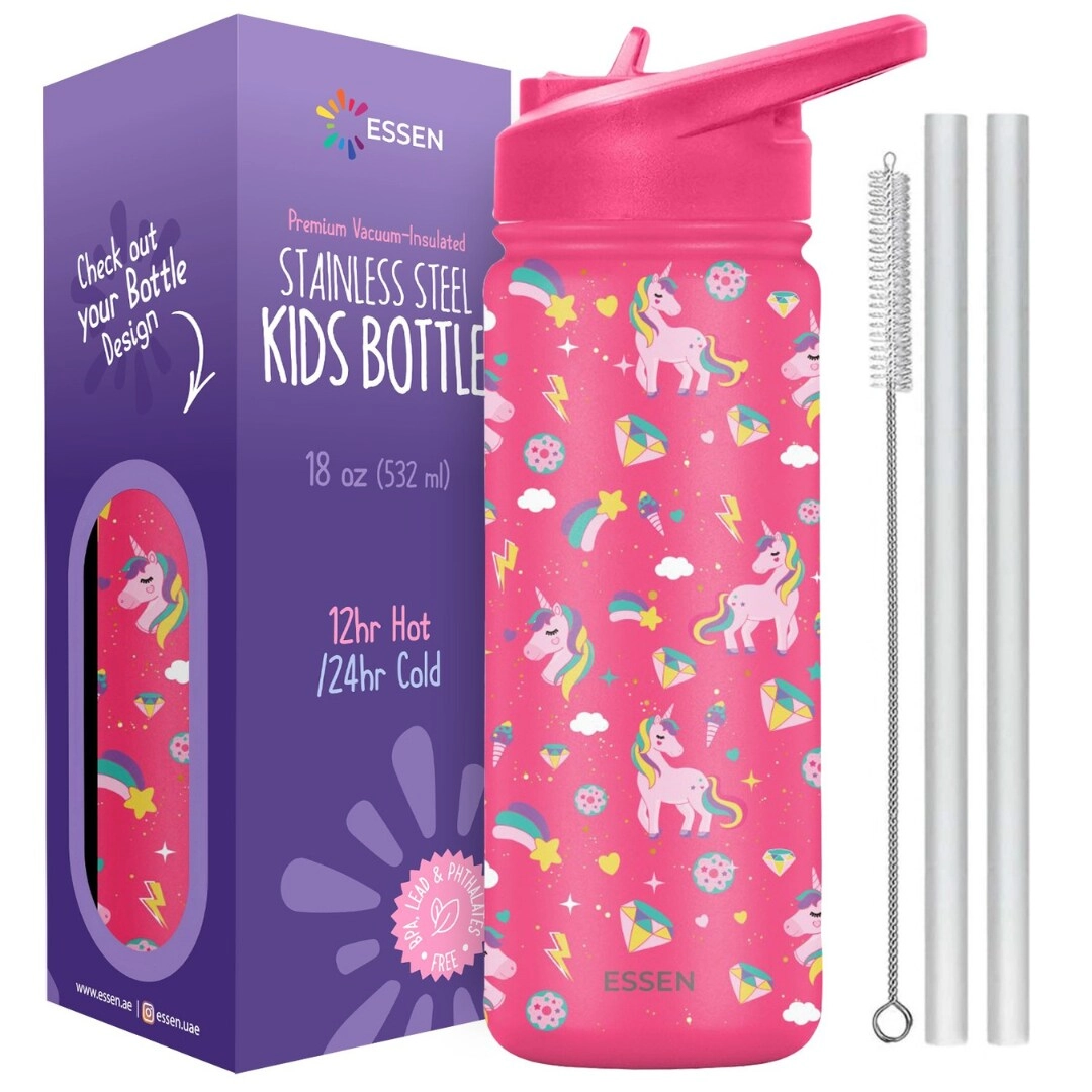 ESSEN Kids Water Bottle - 532 ml/18 oz