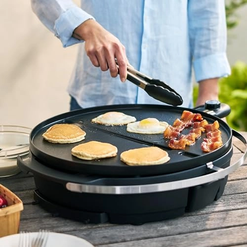 2 in 1 Portable Electric Grill and Griddle - Forest Green Non-stick