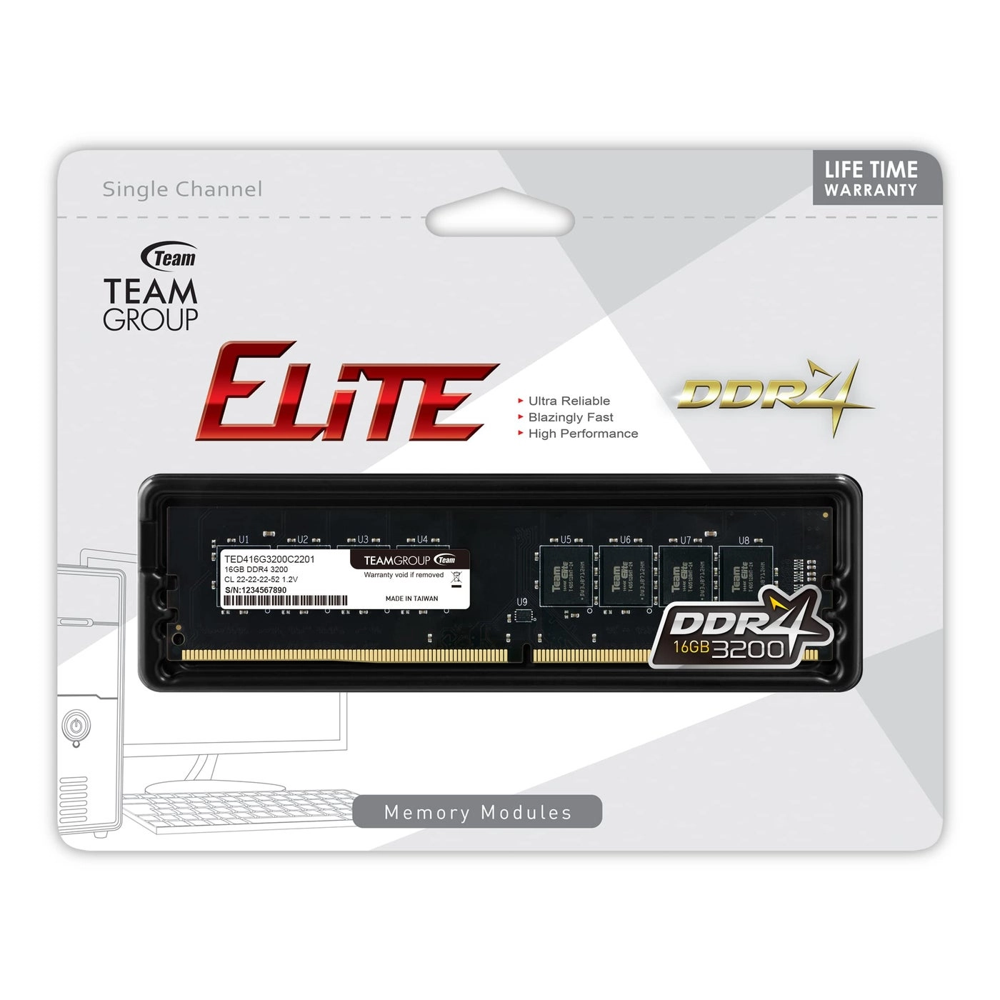 Elite DDR4 - 16GB 3200MHz UDIMM 288 Pin