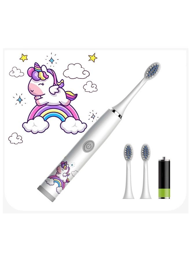 Kids Automatic Electric Toothbrush - Ultrasonic IPX7 3 Brush Heads