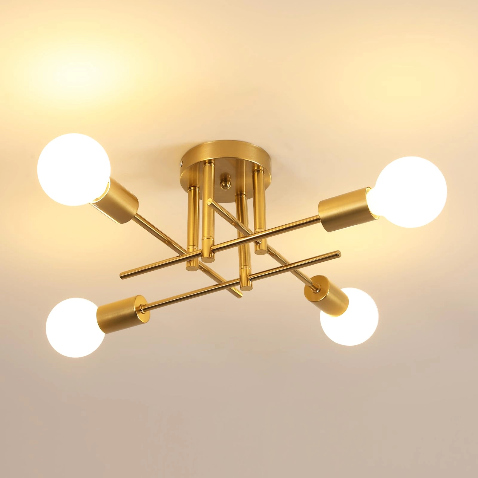 DELIPOP Sputnik Chandelier - 4 Light E27 Gold