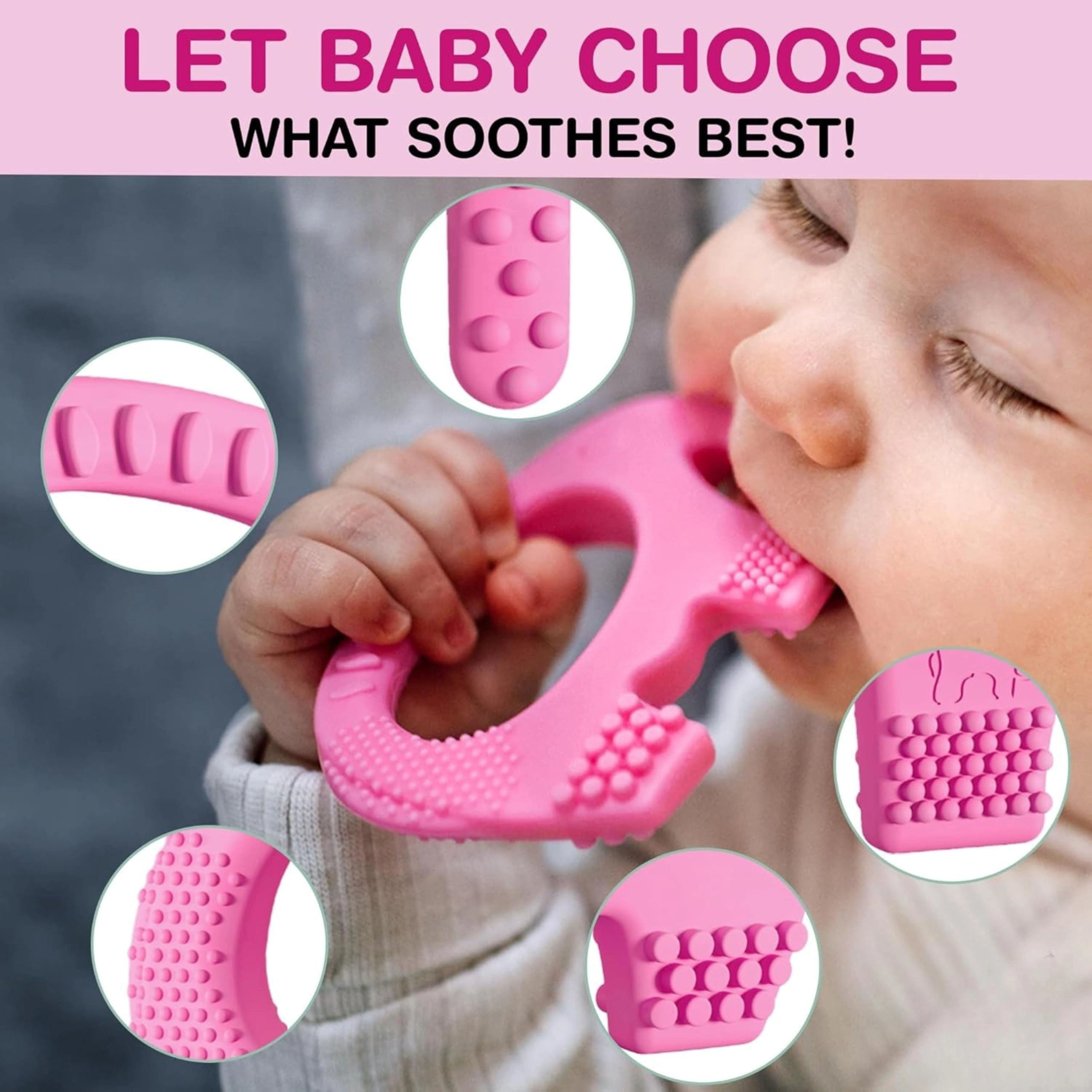 2 in 1 Teether - Beech Wood, Silicone