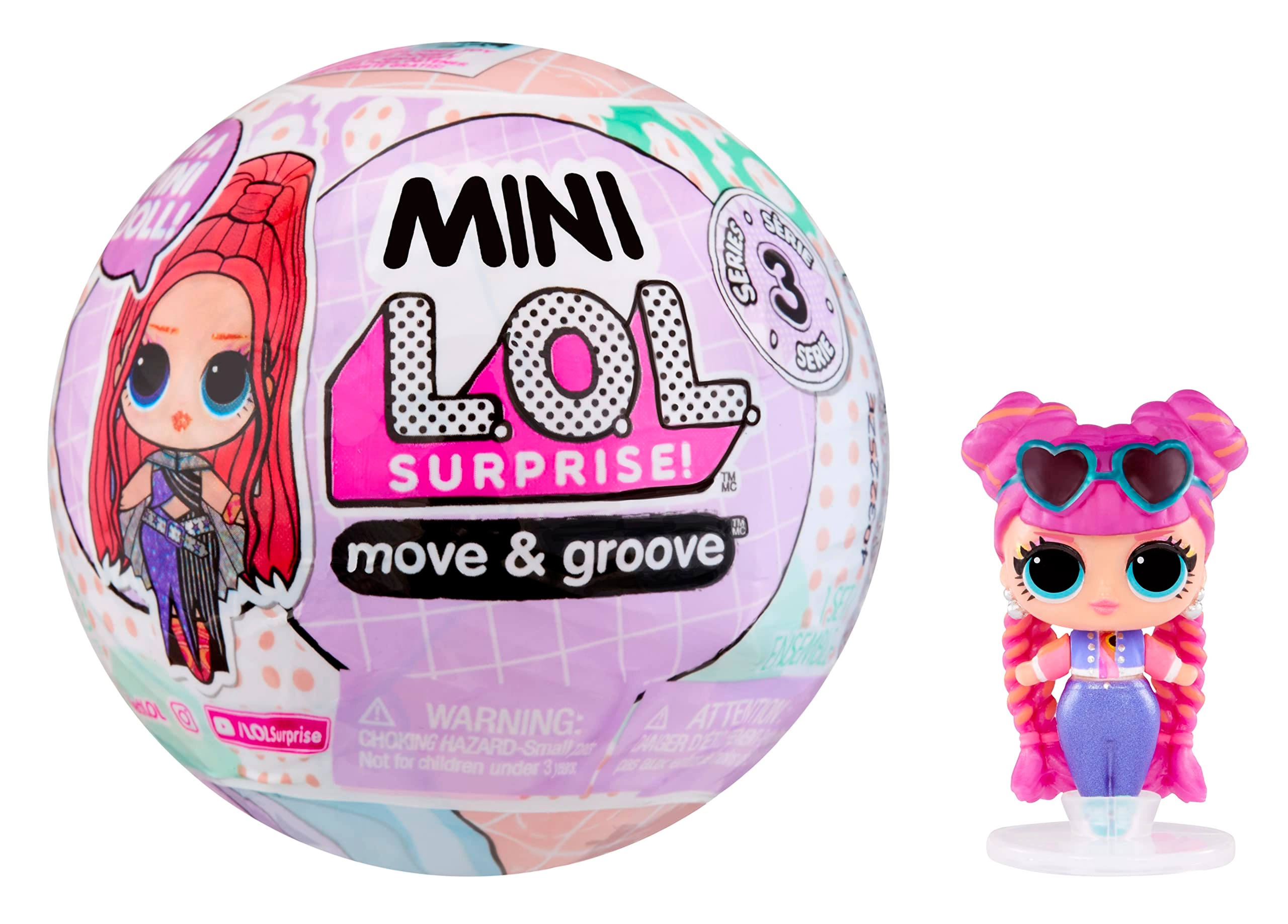 LOL OMG Move & Groove Fashion Doll - Mini Plastic Moving Ball Playset Ages 4+