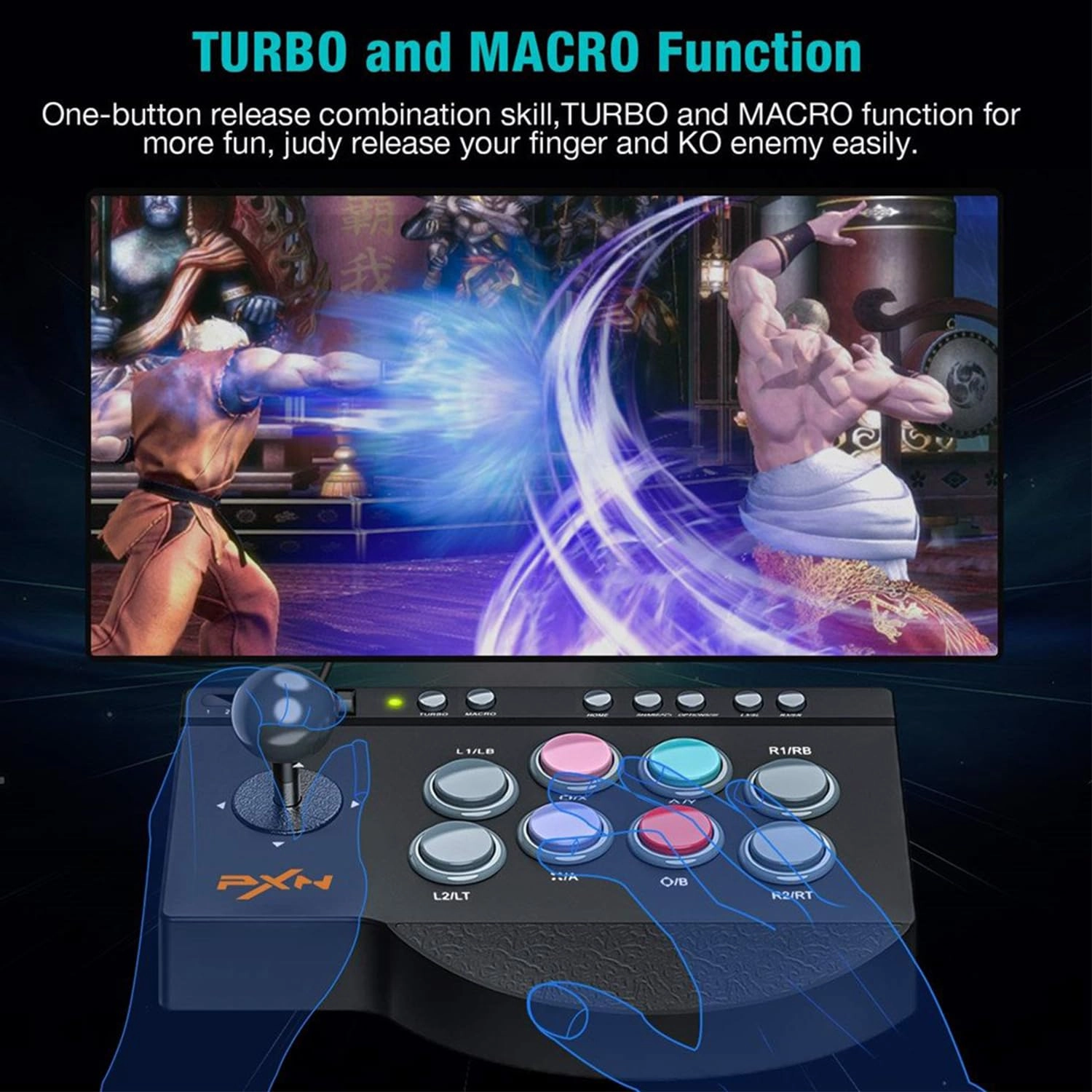 Arcade Joystick Game Controller - Black PC/PS3/PS4/X-ONE