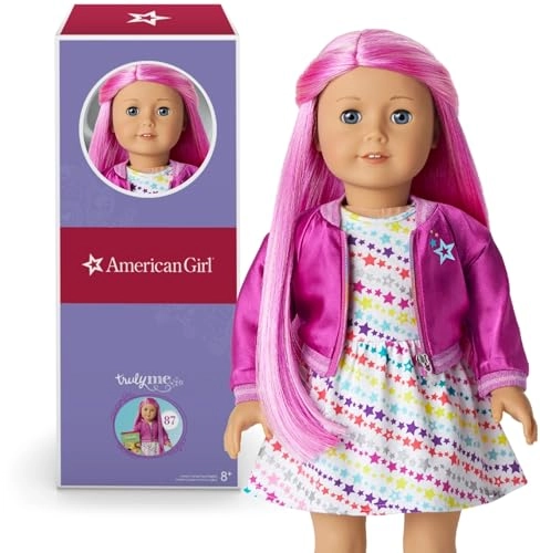 American Girl Truly Me - 18-inch Light-to-Medium Skin with Warm Undertones Magenta Hair Light Blue Eyes Ages 6+