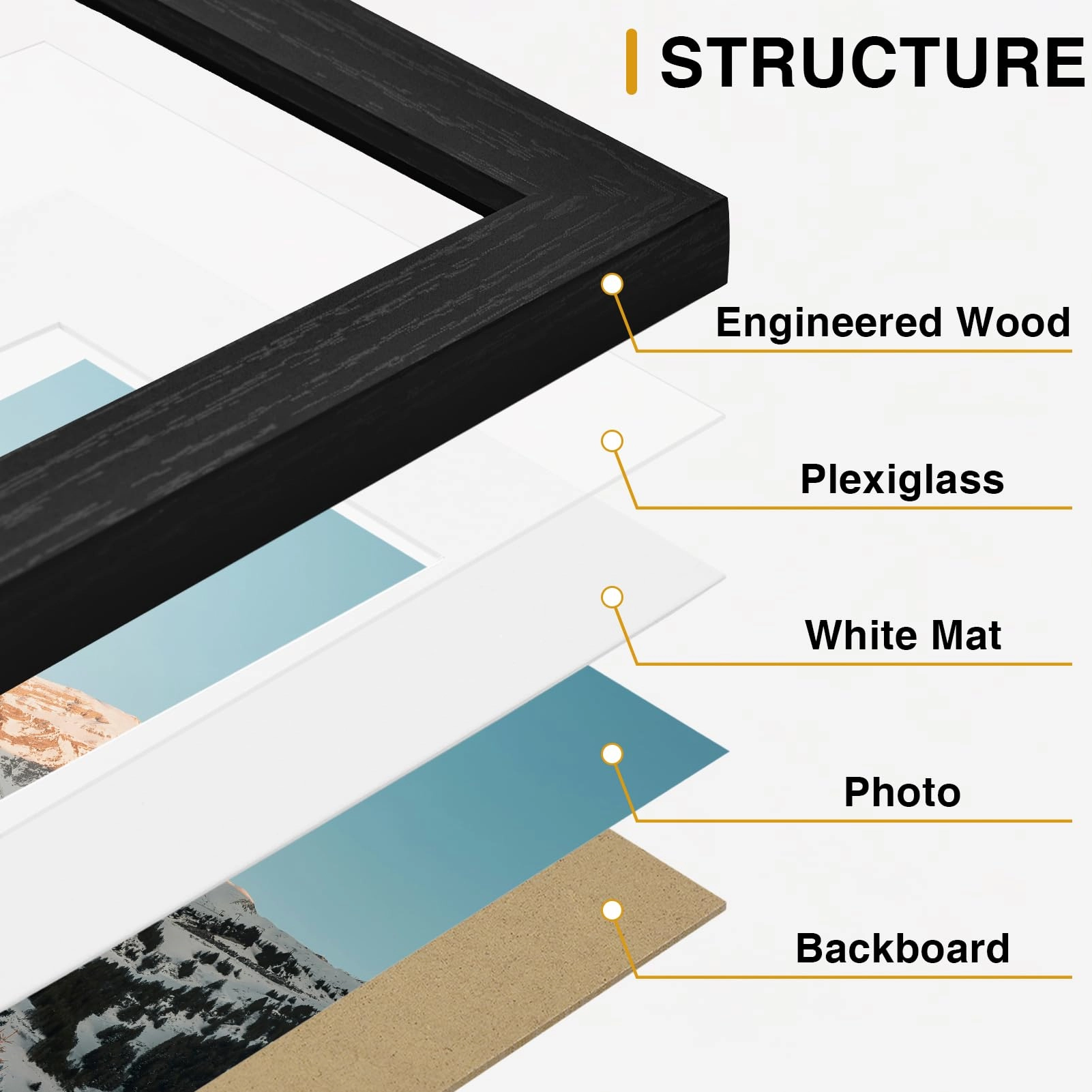Picture Frames Set - 10 Pack Rustic Grey