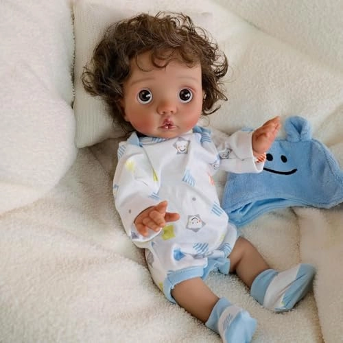 Peeka Reborn Baby Doll - 16 Inch Vinyl Dark Brown Skin Ages 3+