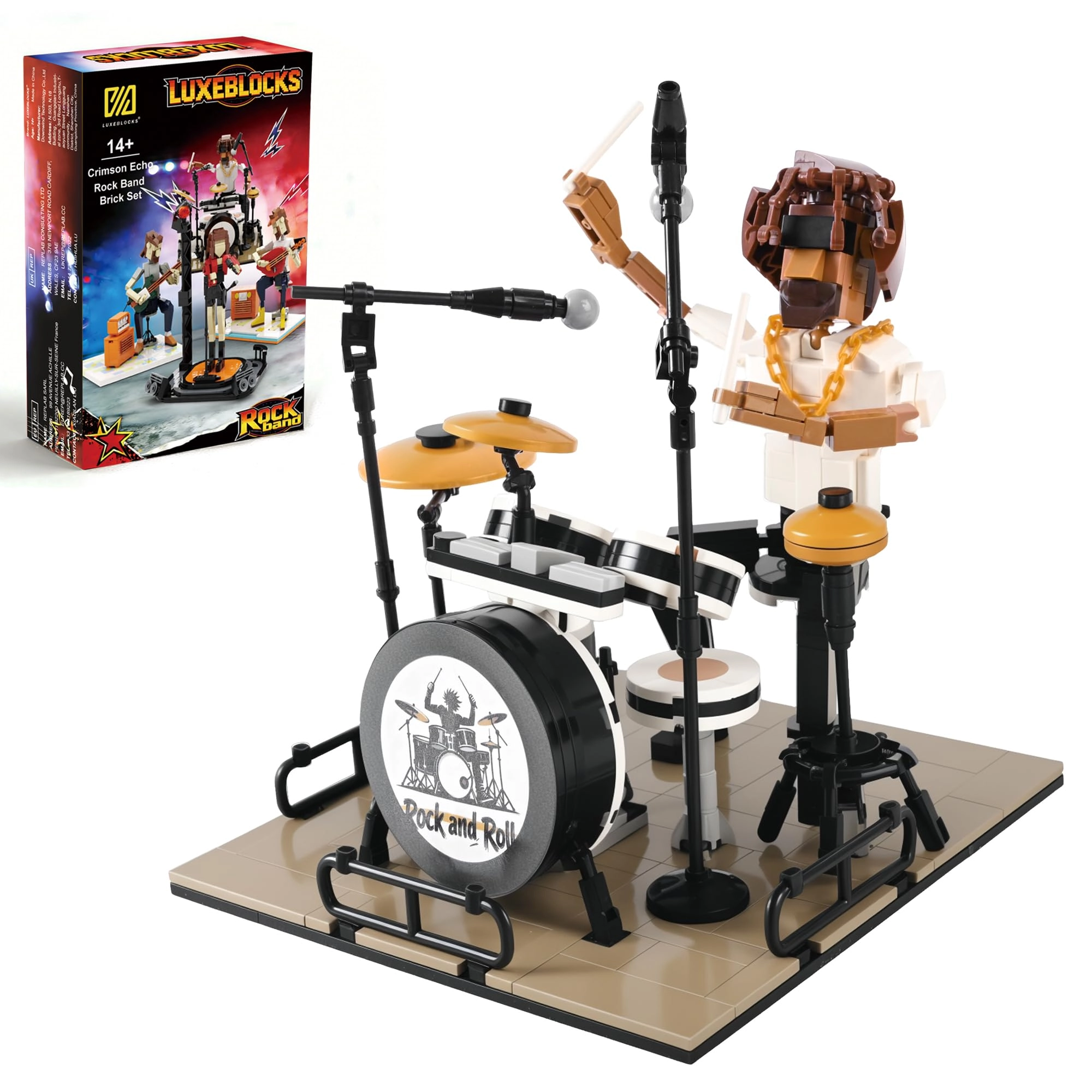 LUXEBLOCKS Dynamic Drummer - 428-Piece Poseable Figure
