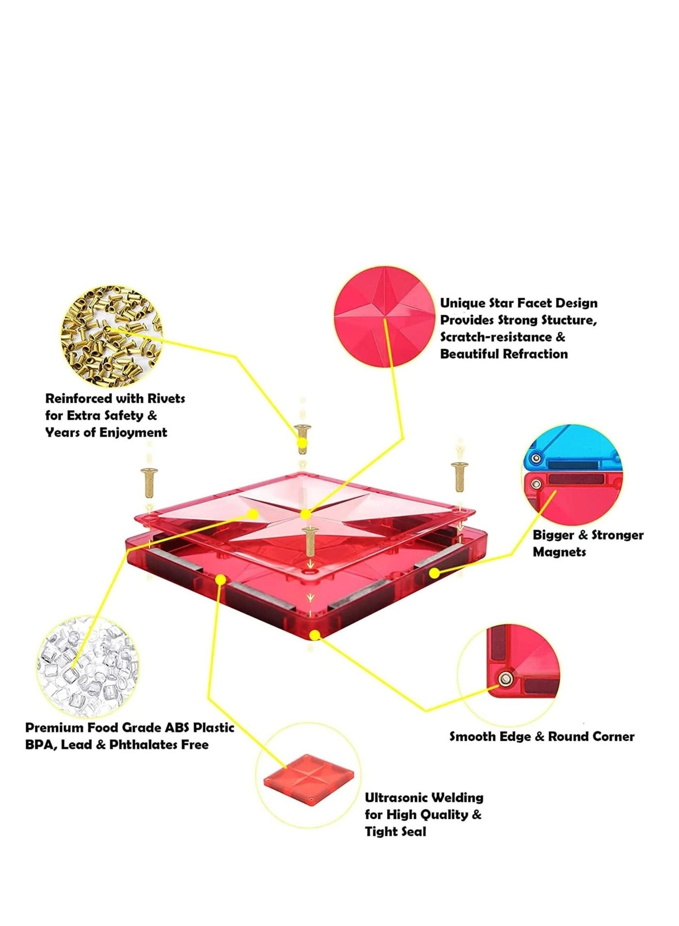 3D Star Magnetic Tiles - 182 PCs