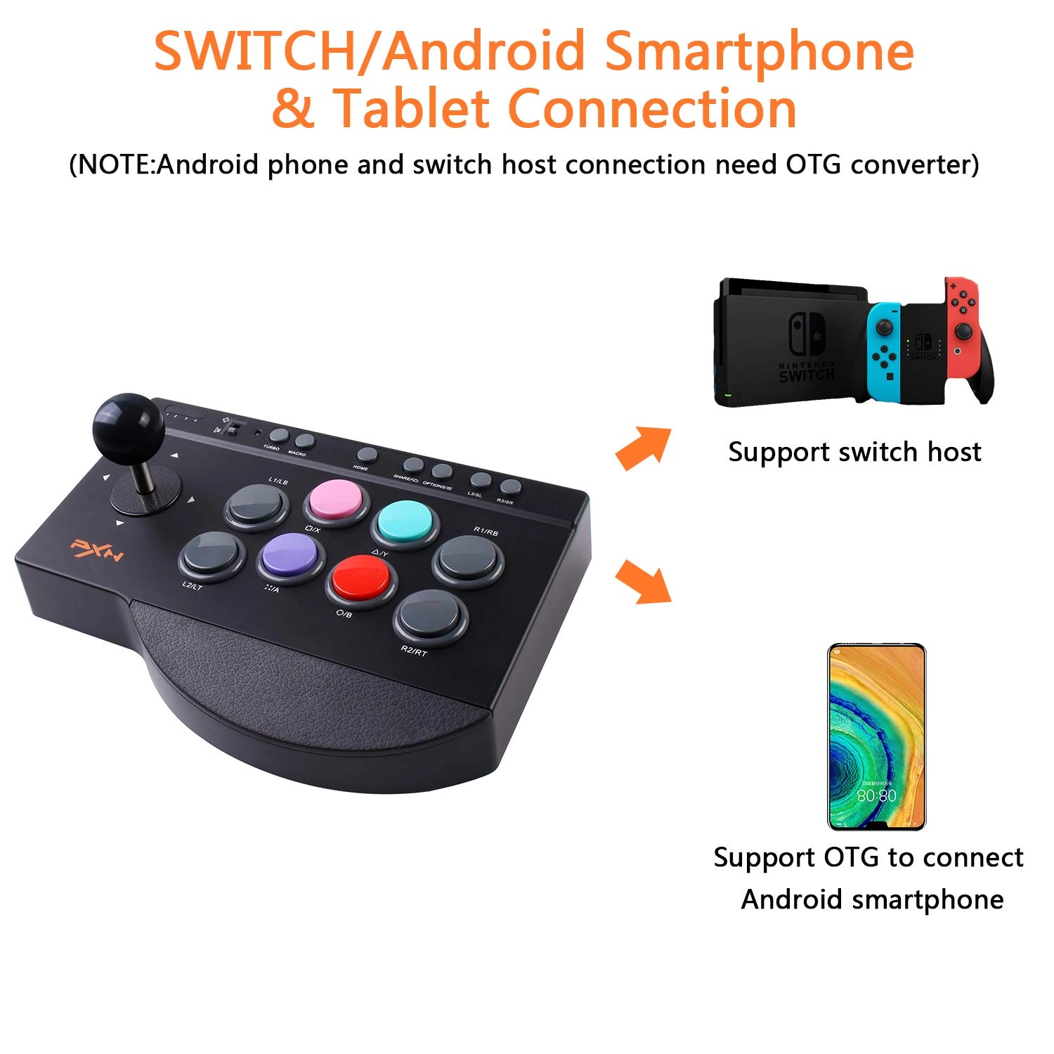 Arcade Joystick Game Controller - Black PC/PS3/PS4/X-ONE