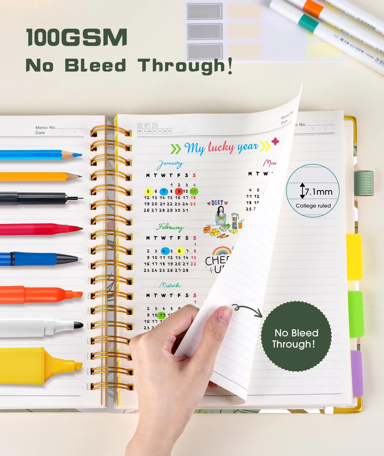 Spiral Notebook Large Hardcover - Lined 150 Sheets