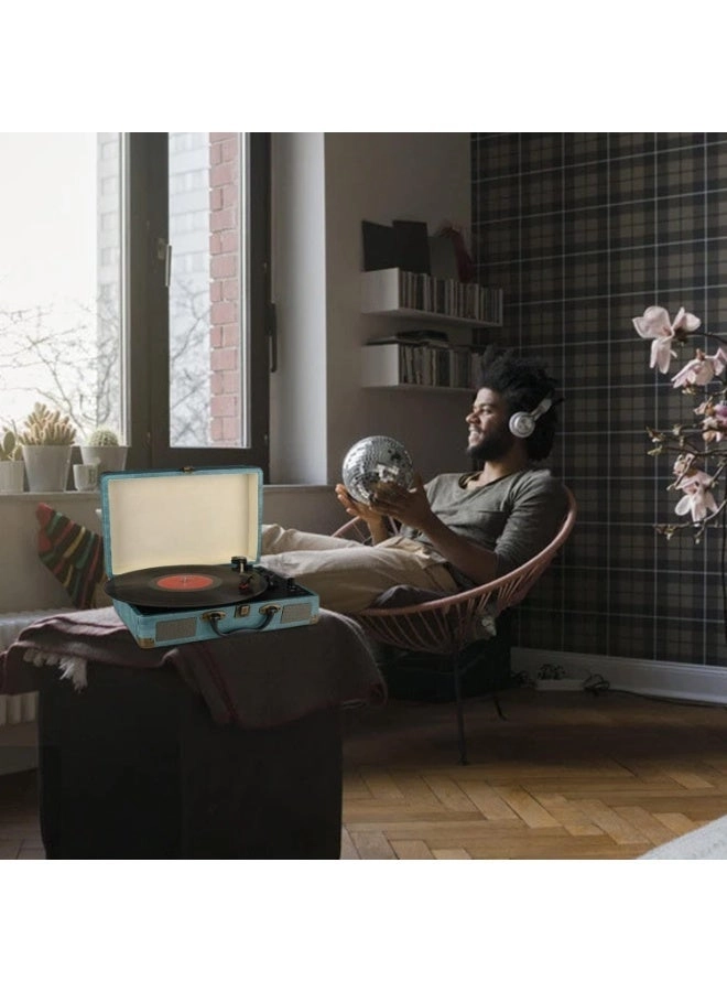 Record Player Turntable - Bluetooth 2 Stereo Speakers 3 Speed