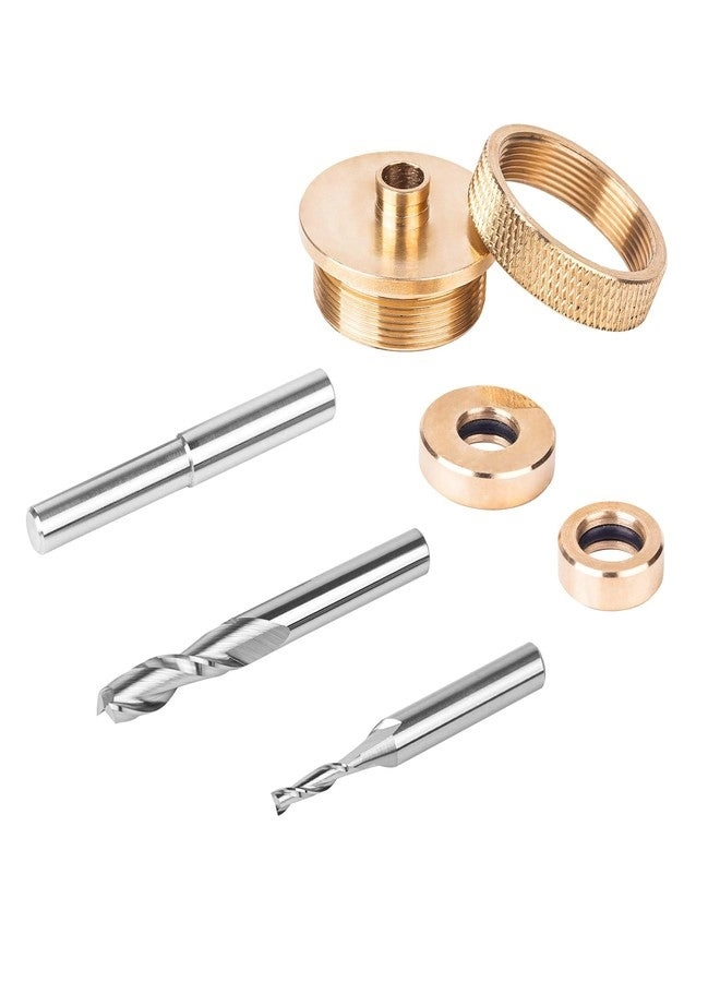 SpeTool Router Inlay Bushing Kit - 1/8 Inch and 1/4 Inch + Carbide Spiral Upcut Router Bit - 1/4 Shank + Router Bushing Guide Set