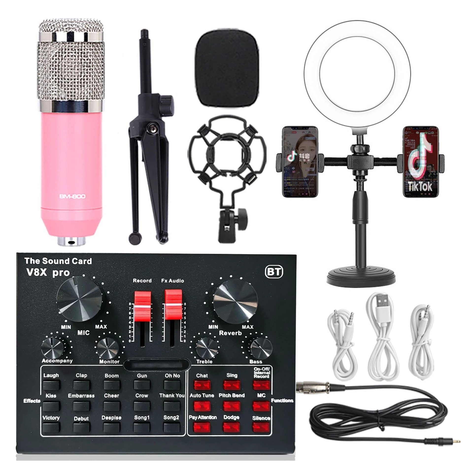 BM800 + V8XPRO + BG16 Wireless Microphone Bundle