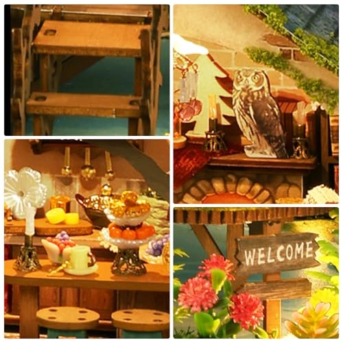 Miniature House Kit - with Light DIY Wood Plastic