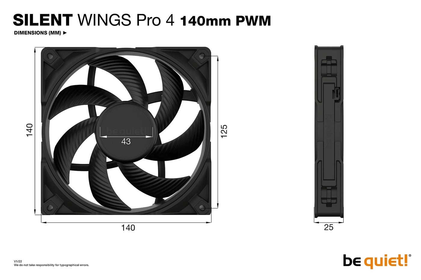 Silent Wings Pro 4 - 140mm 2400 RPM