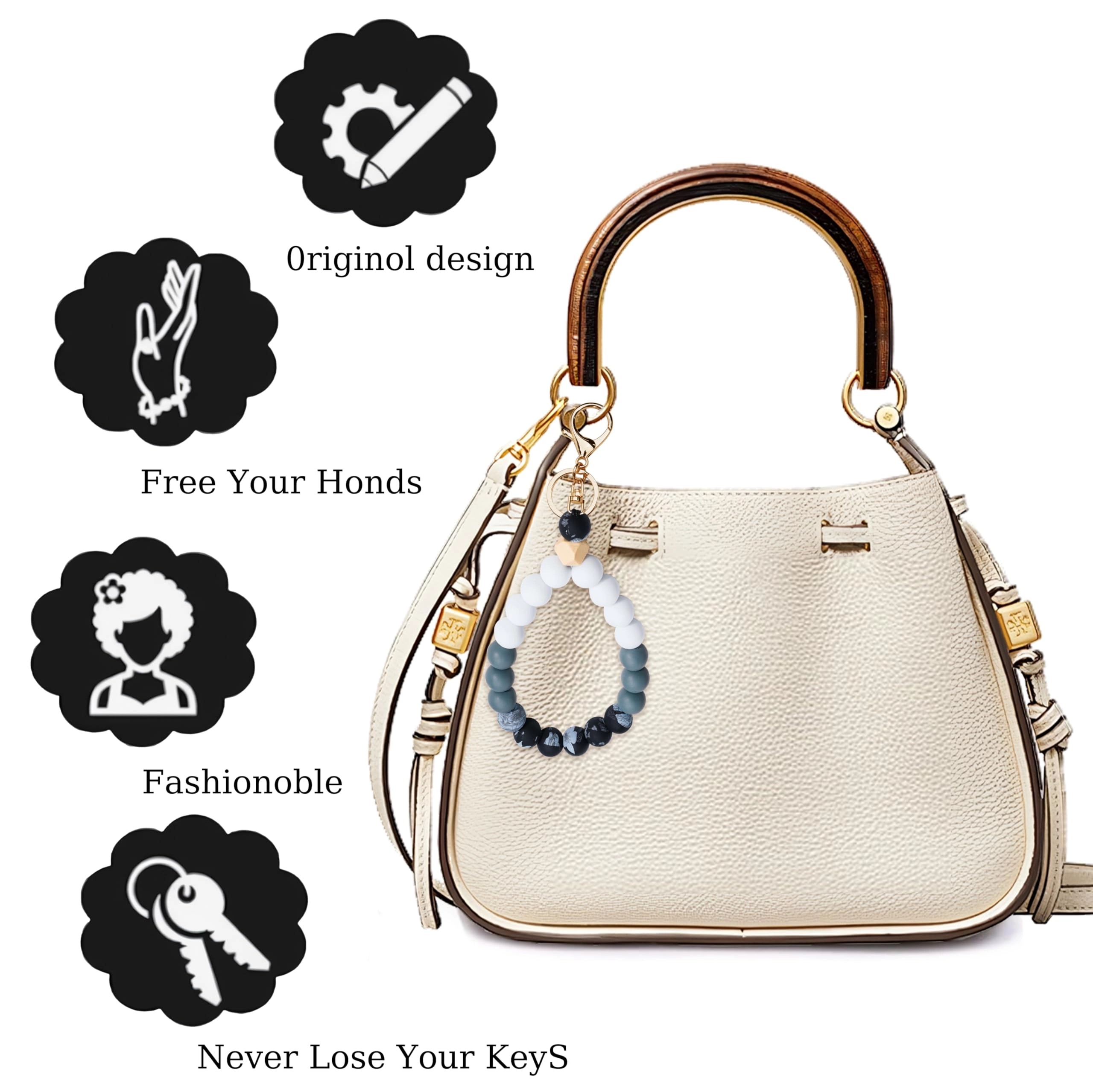 Beaded Keychain Wristlet - crystal keychain