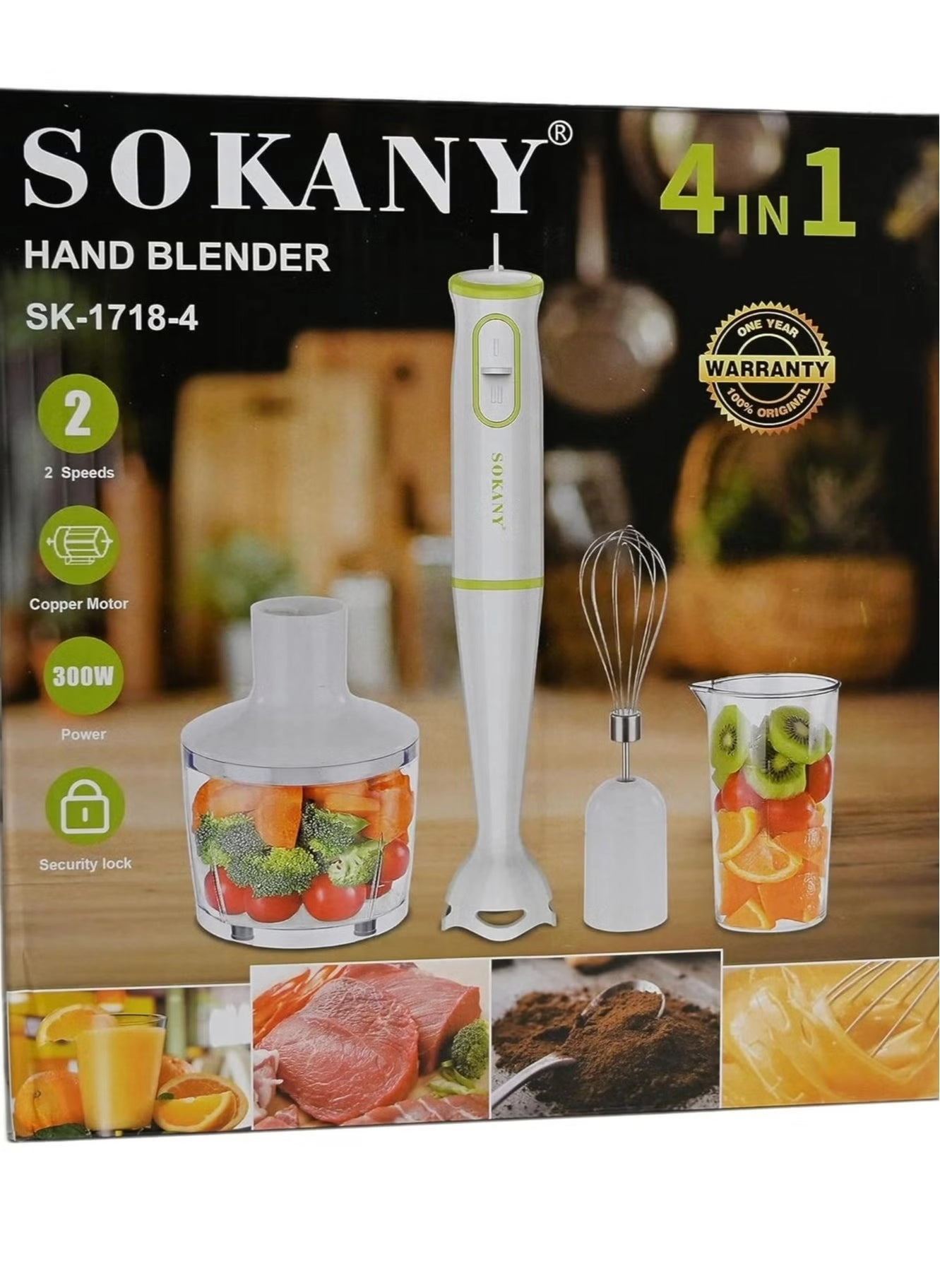 4-in-1 Portable Electric Juicer & Hand Stick Blender - Handheld Smoothie Maker Compact