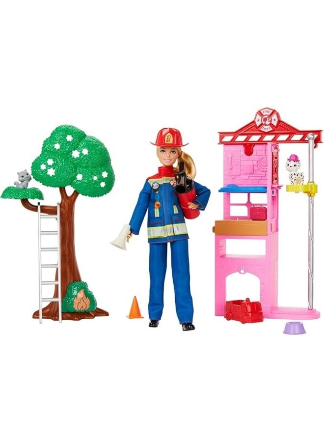 Barbie Firefighter Playset - 16 Pieces Ages 3+