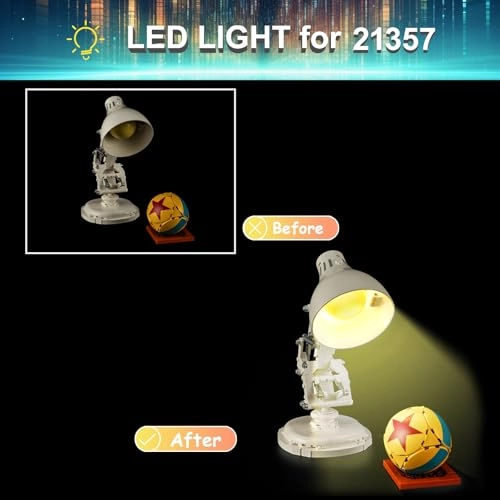 LED Light Kit for LEGO 21357 Pixar Luxo Jr. Building Set - Plastic 5v