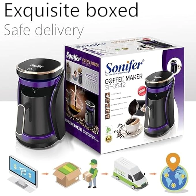 Turkish Coffee Maker - Electric Pot Portable 6 Cups