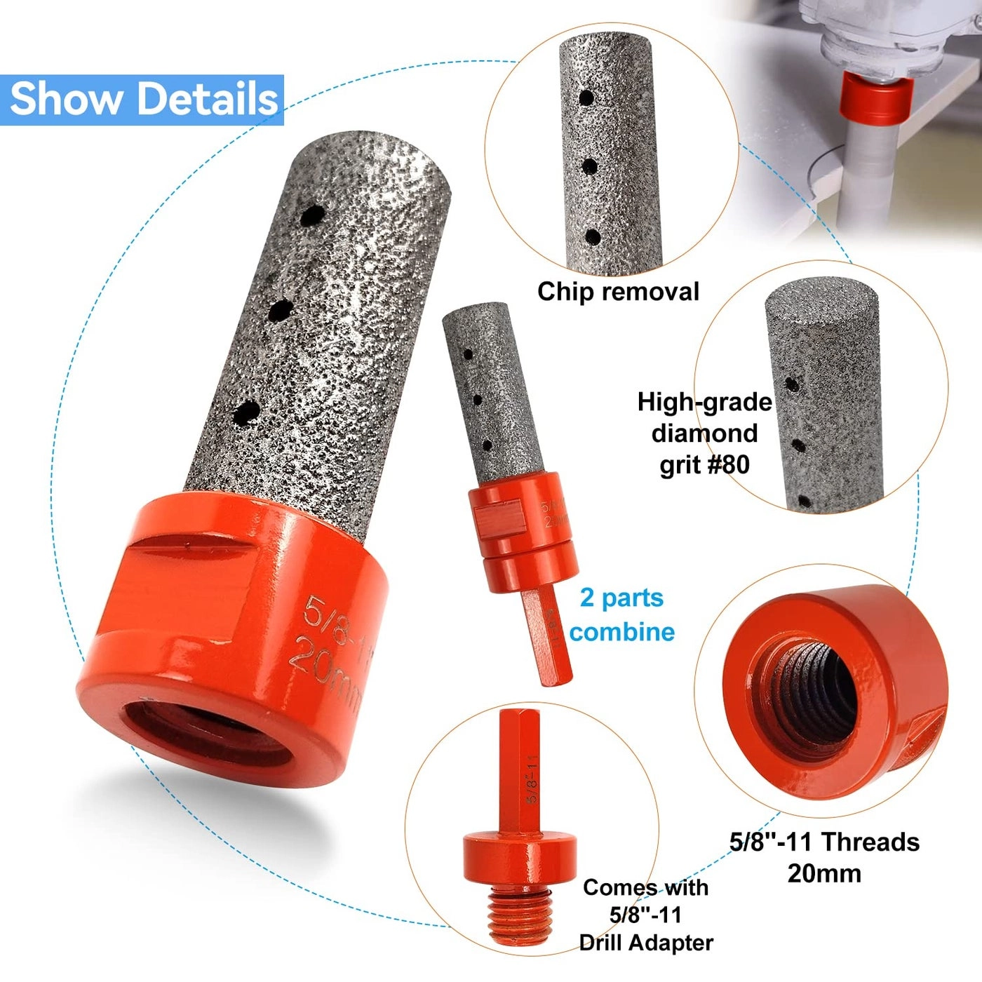 Diamond Beveling Chamfer Bits - Diamond 3PCS