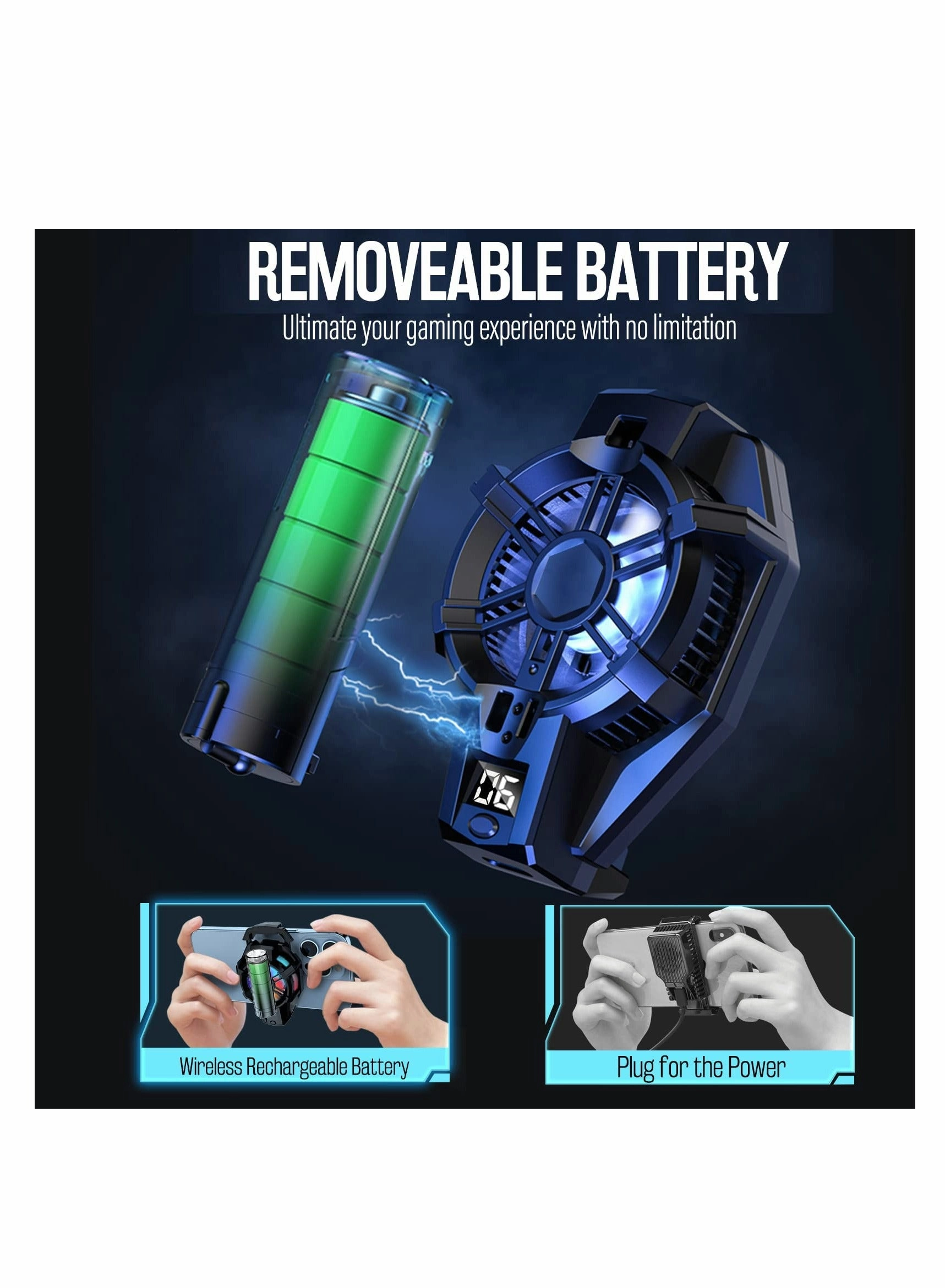 Phone Cooler - Rechargeable Battery Universal Smartphones