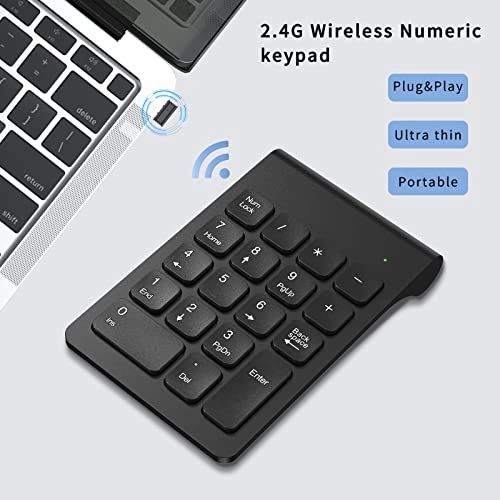 18K-W-Numeric-Keypad - 2.4G Wireless Black