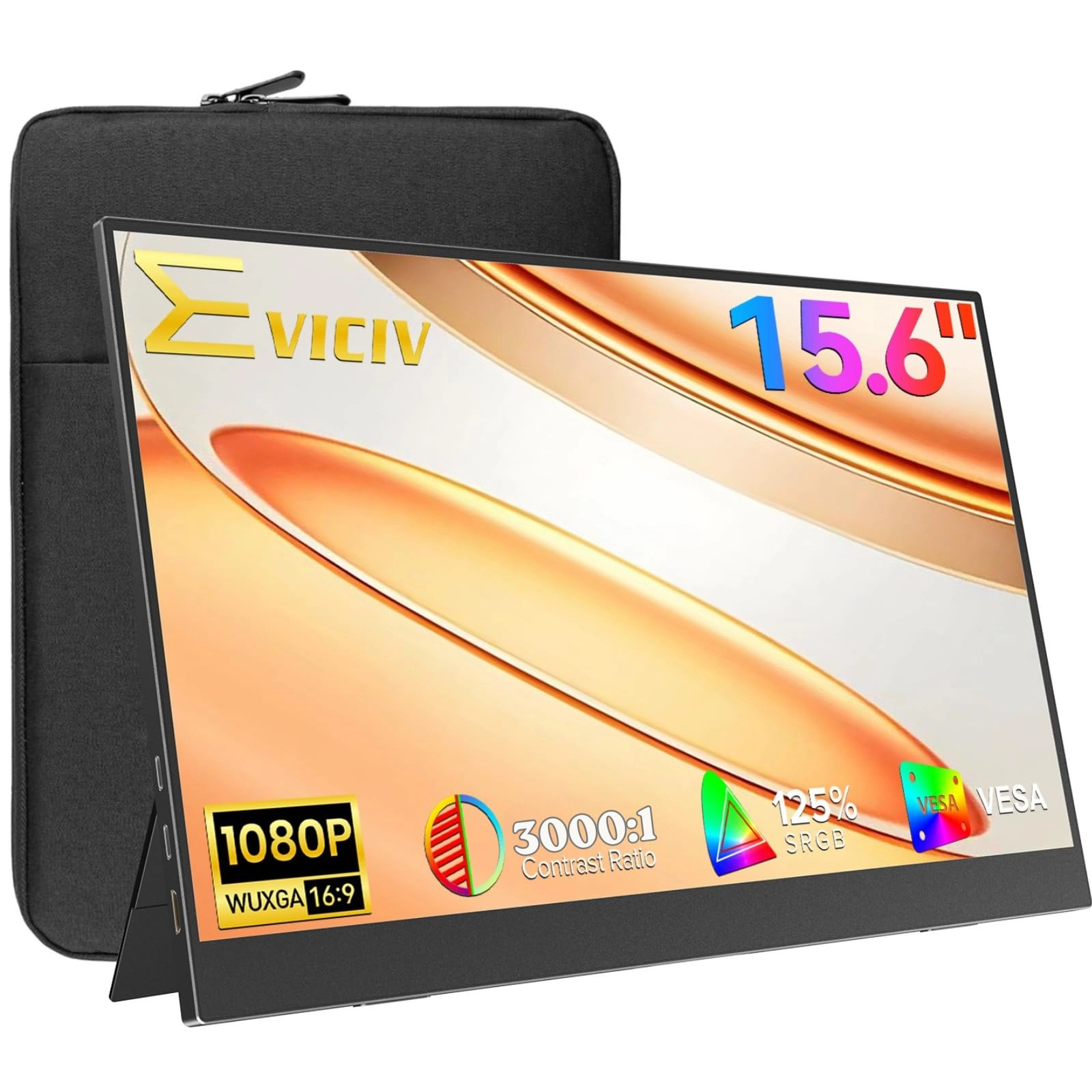 EVICIV Portable Monitor Touchscreen - FHD 1080P 15.6 Inches