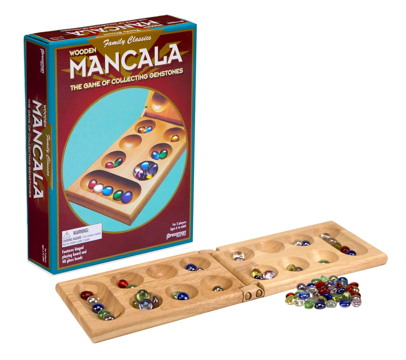 Classic Mancala - Fullsized Solid Wooden Board