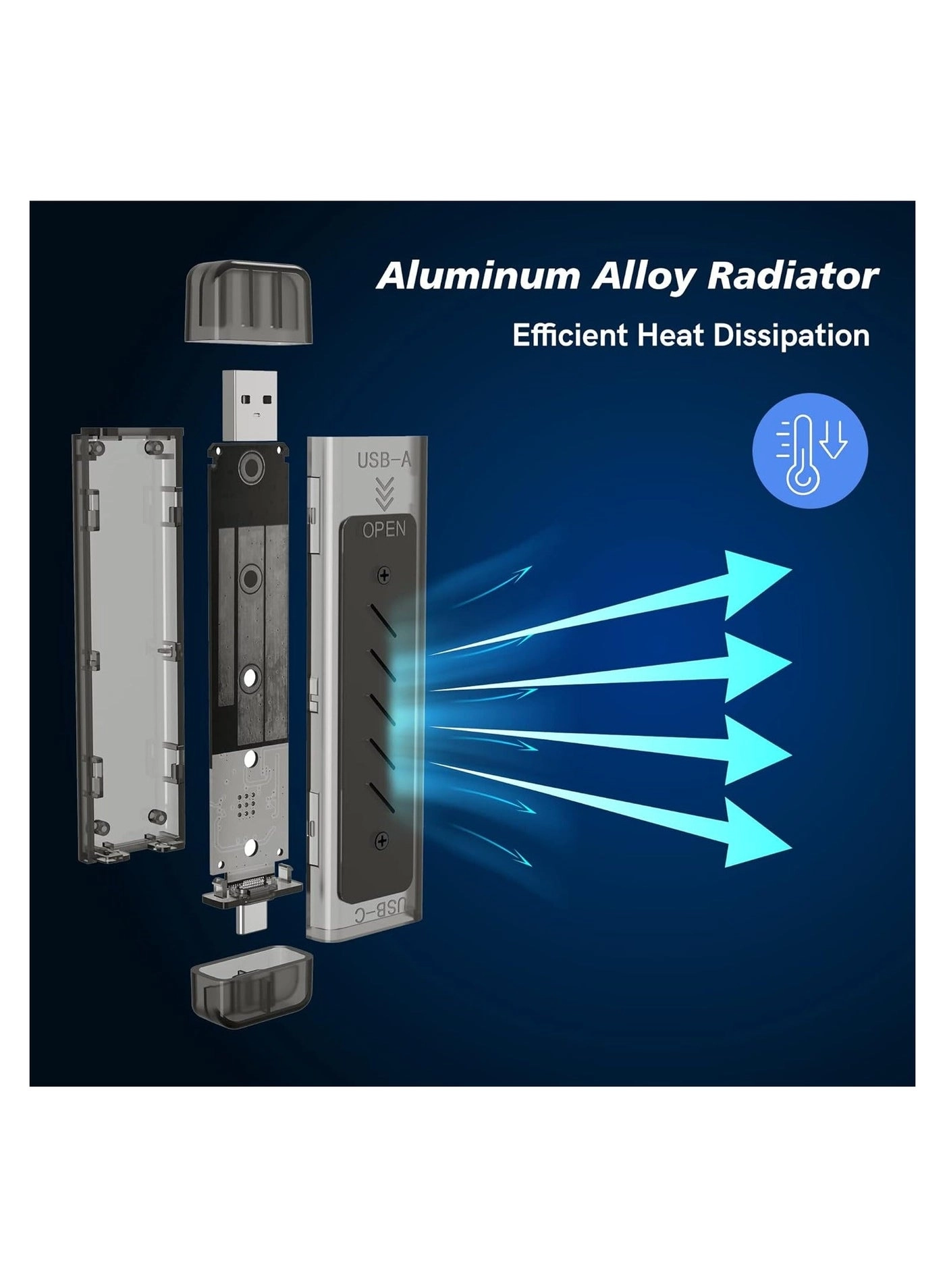 M.2 SSD Enclosure - NVMe SATA Dual Protocol 10Gbps USB-C/A