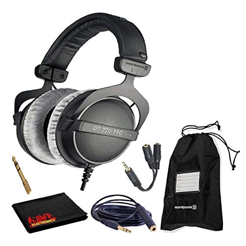 DT 770 PRO Wired Headphone + Drawstring Storage Bag + Headphone Extension Cable + 6.35mm(1/4\") Stereo Jack Plug + Straight Stereo Cable + Headphone Splitter + Microfiber Cleaning Cloth
